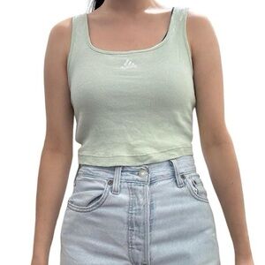 Adidas Pale Green Ribbed Tank Top